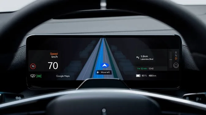 Polestar 4 Google Maps navigatie display