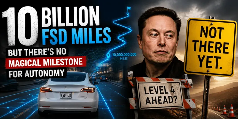 Tesla FSD passeert 10 miljard mijl, maar echte autonomie is daarmee nog niet bewezen